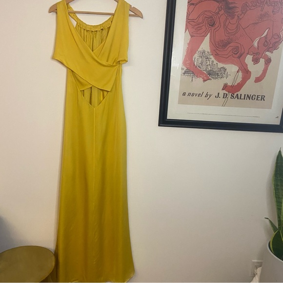 How To Lose a Guy in Ten Days DRESS!! Boss Hugo Boss Yellow Silk Gown. Size 6. - Picture 2 of 15